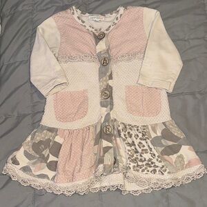 Pink and Cream Patchwork Baby Dress